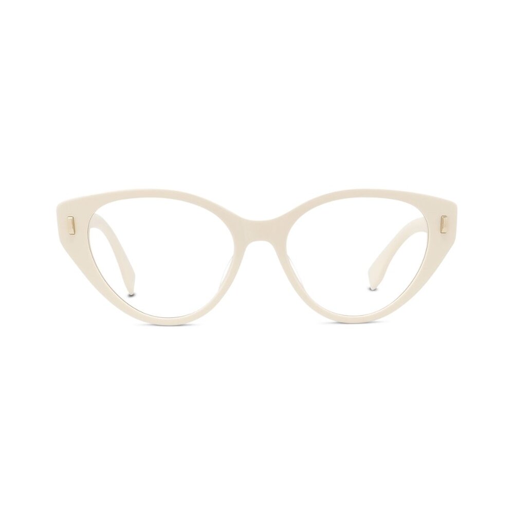 NEW FE50020I 025 WOMEN FENDI EYEGLASSES IVORY CLEAR CAT EYE EYEWEAR